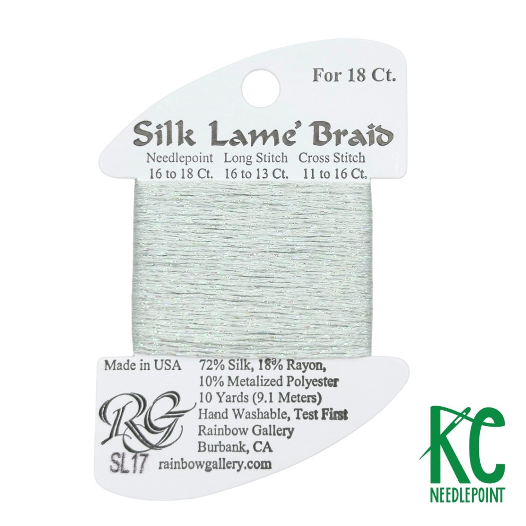 Silk Lamé Braid SL17 Lite Surf Blue - KC Needlepoint