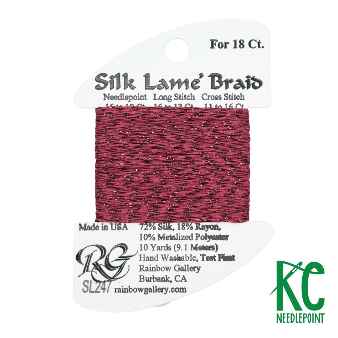 Silk Lamé Braid SL247 Paris Pink - KC Needlepoint