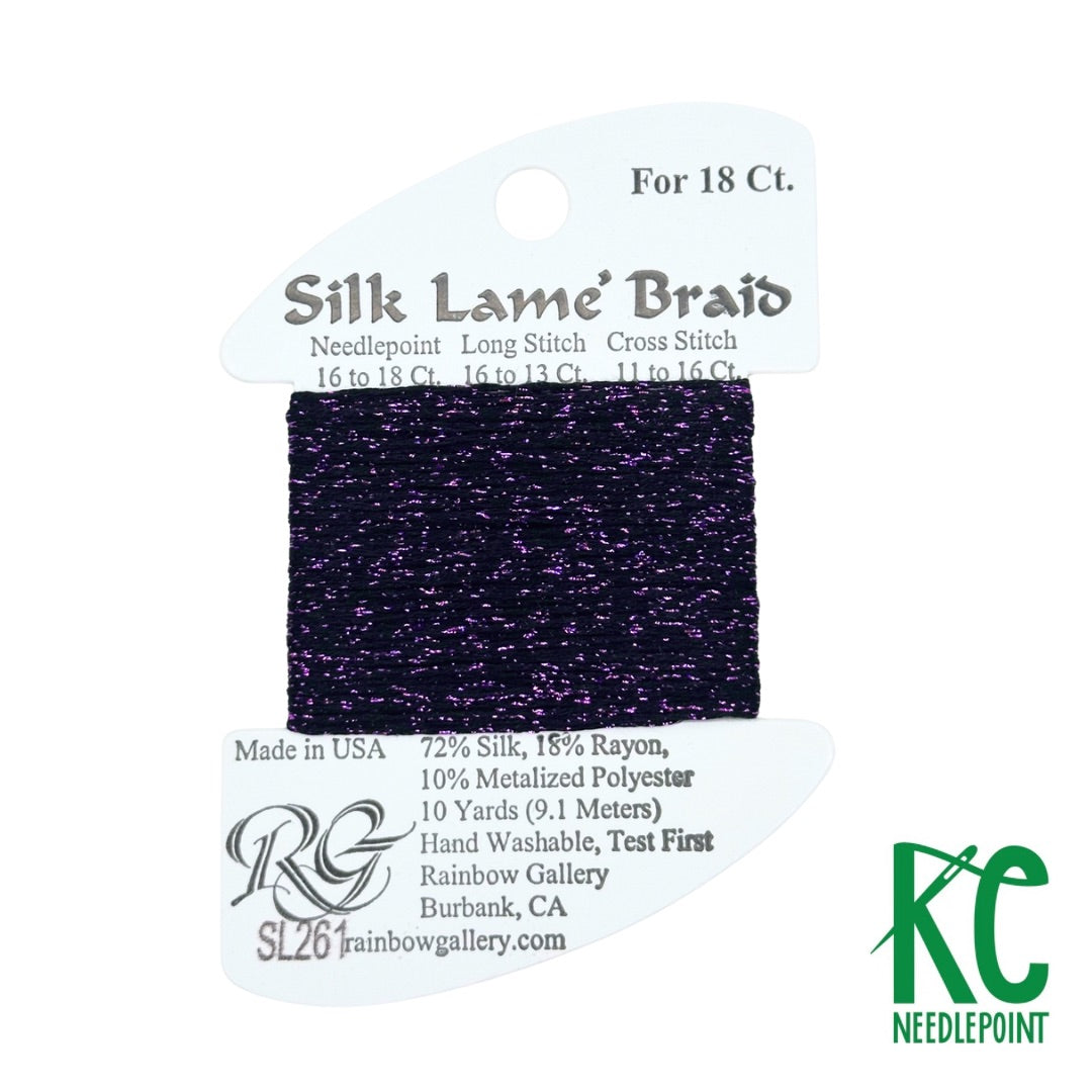 Silk Lamé Braid SL261 Eggplant - KC Needlepoint