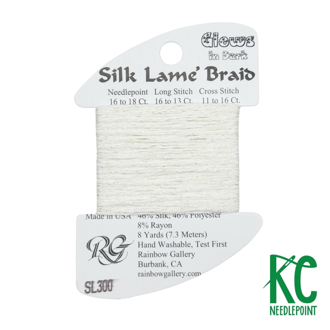 Silk Lamé Braid SL300 Glow in the Dark White – KC Needlepoint