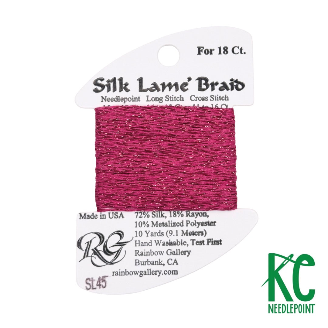 Silk Lamé Braid SL45 Deep Rose – KC Needlepoint