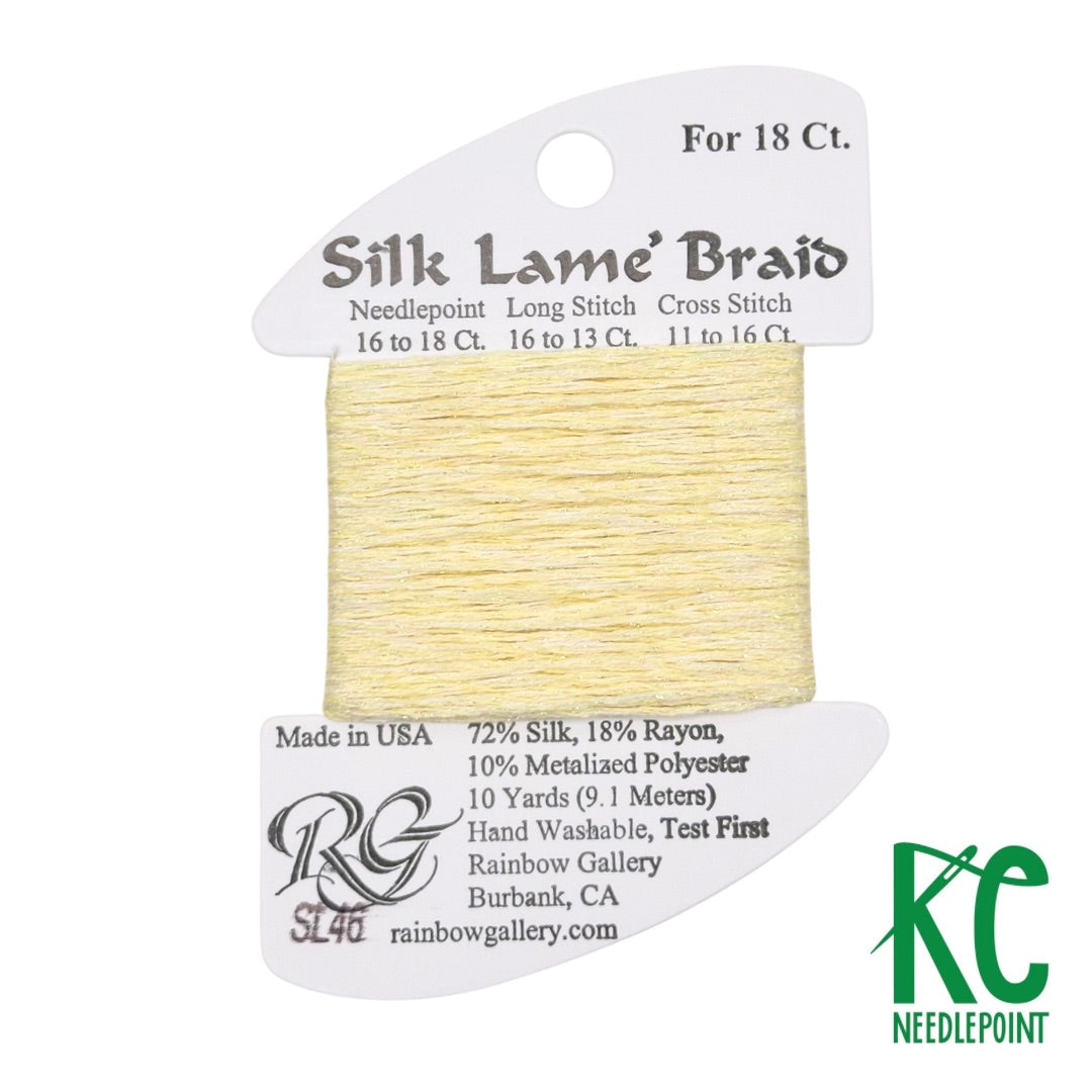 Silk Lamé Braid SL46 Lemon Mist - KC Needlepoint