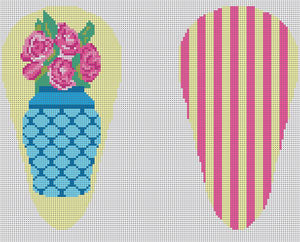 Floral with Blue Vase Scissor Case Canvas - KC Needlepoint