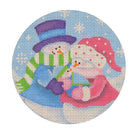 Snow Parents with Baby Boy Ornament Canvas - KC Needlepoint