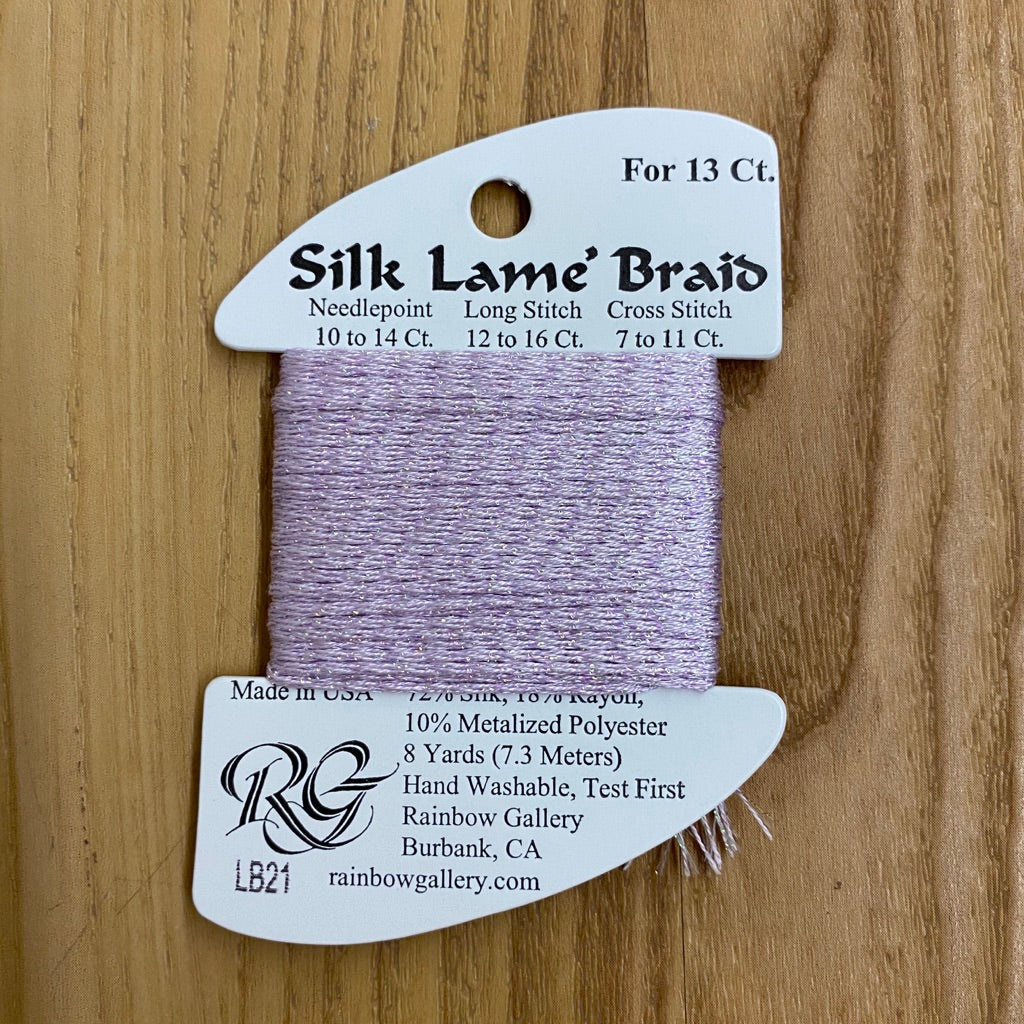 Silk Lamé Braid LB21 Lite Lavender - KC Needlepoint