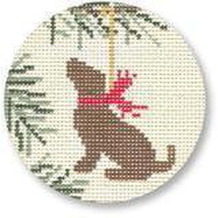 Brown Lab Ornament Canvas - KC Needlepoint