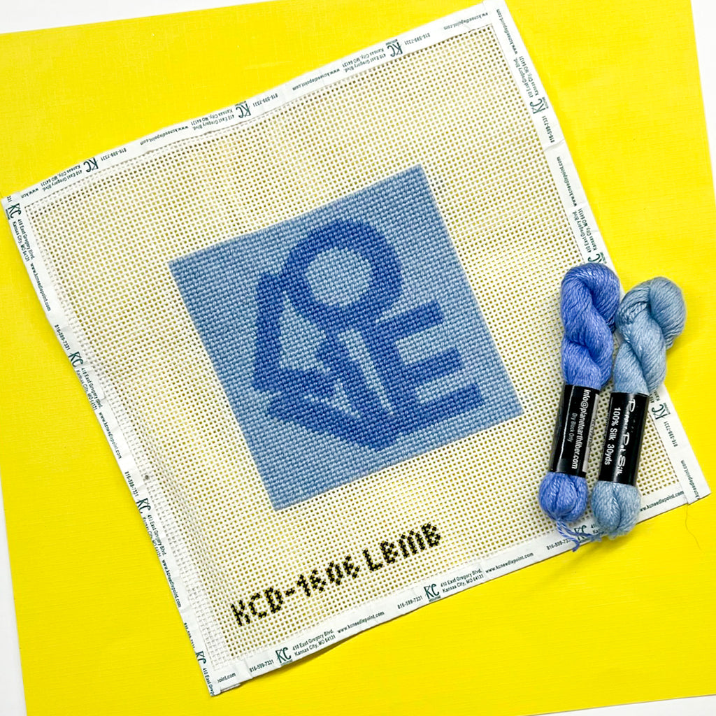 Blue and Blue LOVE Kit or Canvas - KC Needlepoint