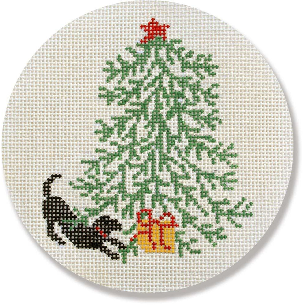 Gift Under the Tree Ornament Canvas - KC Needlepoint