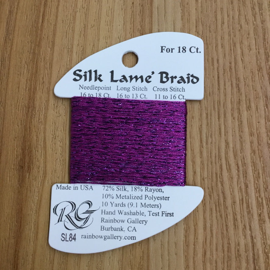 Silk Lamé Braid SL84 Dark Orchid - needlepoint