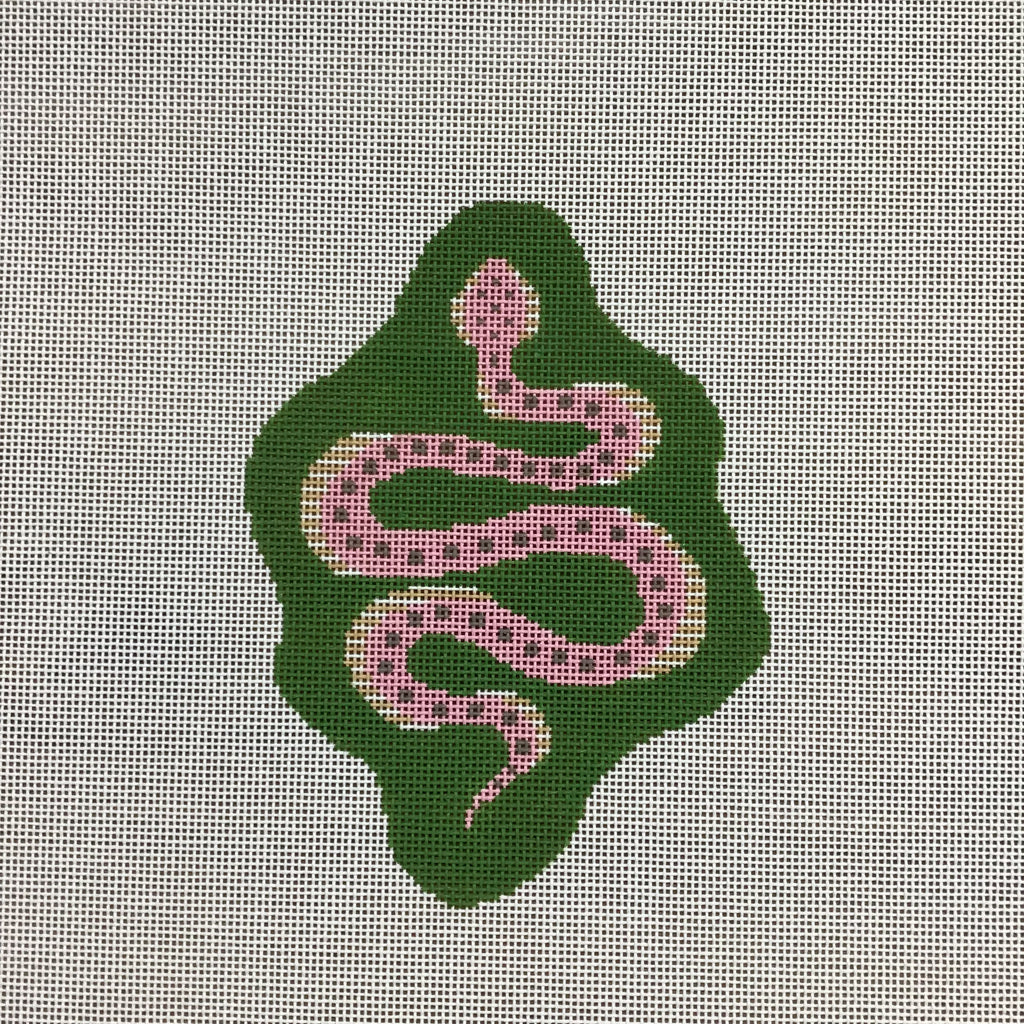Green Petite Snake Needlepoint Canvas - KC Needlepoint