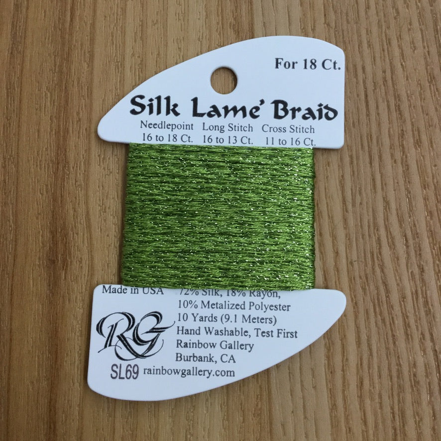 Silk Lamé Braid SL69 Medium Avocado - KC Needlepoint