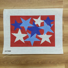Stars Red Background Canvas - KC Needlepoint