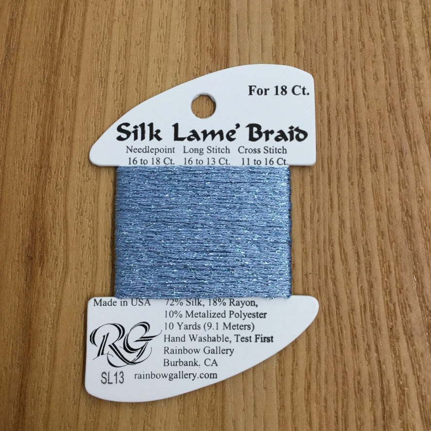 Silk Lamé Braid SL13 Sky Blue - needlepoint