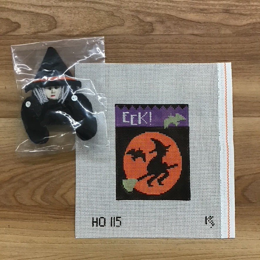 Eek! Witch Treat Bag Canvas - KC Needlepoint