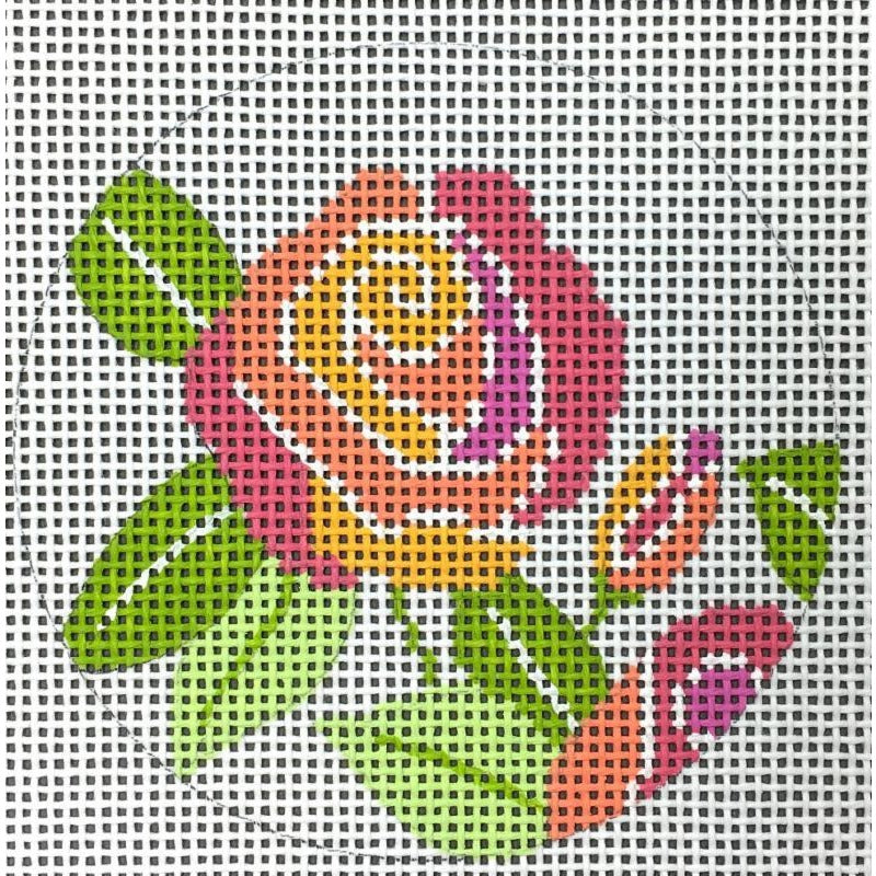 Rose Needlepoint Canvas - KC Needlepoint