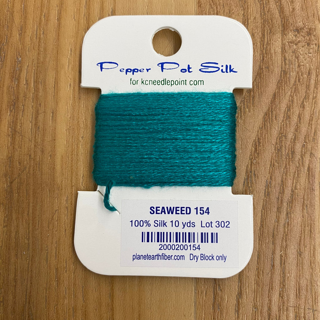 Pepper Pot Silk Card 154 Seaweed - KC Needlepoint