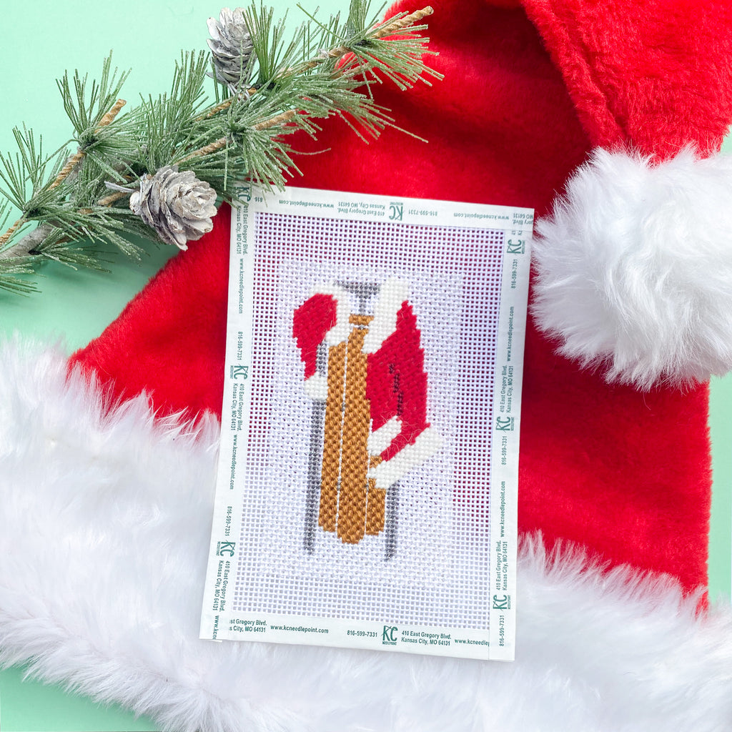 Santa Coat Sled Ornament Kit - KC Needlepoint