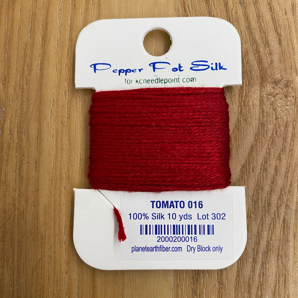 Pepper Pot Silk Card 016 Tomato - KC Needlepoint