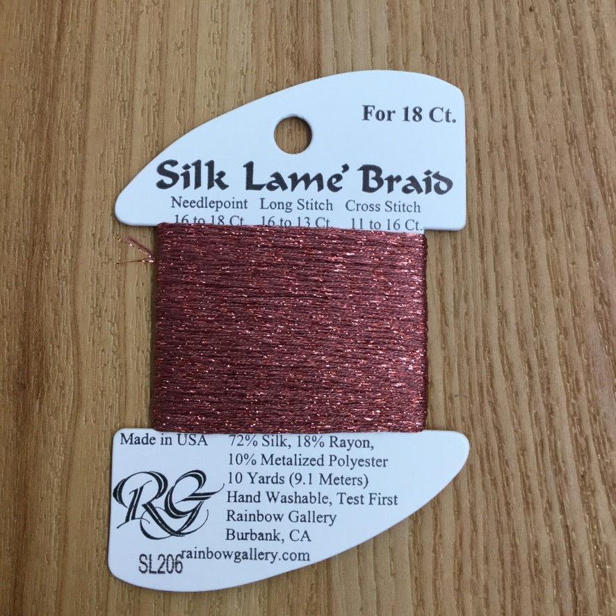Silk Lamé Braid SL206 Nostalgia Rose - needlepoint
