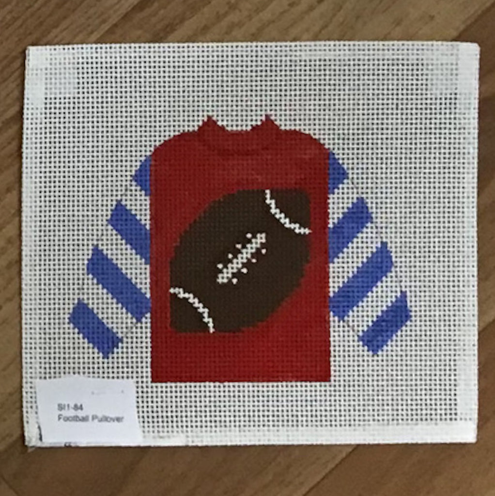 Football Pullover Sweater Needlepoint Canvas - KC Needlepoint
