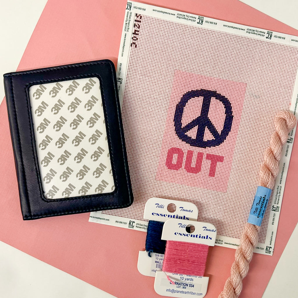Peace Out Passport Cover Canvas or Kit - KC Needlepoint