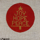 Joy Hope Peace Round Canvas - KC Needlepoint