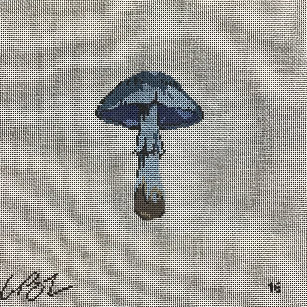Navy Mushroom Canvas - KC Needlepoint