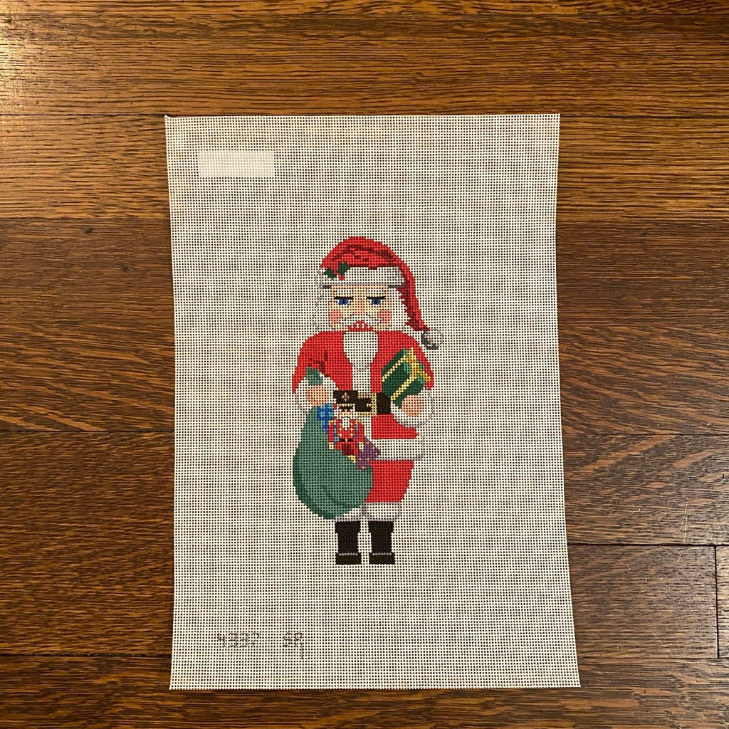 Santa with Nutcracker Canvas - KC Needlepoint