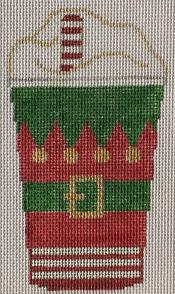 Elf Coffee Cup Canvas - KC Needlepoint