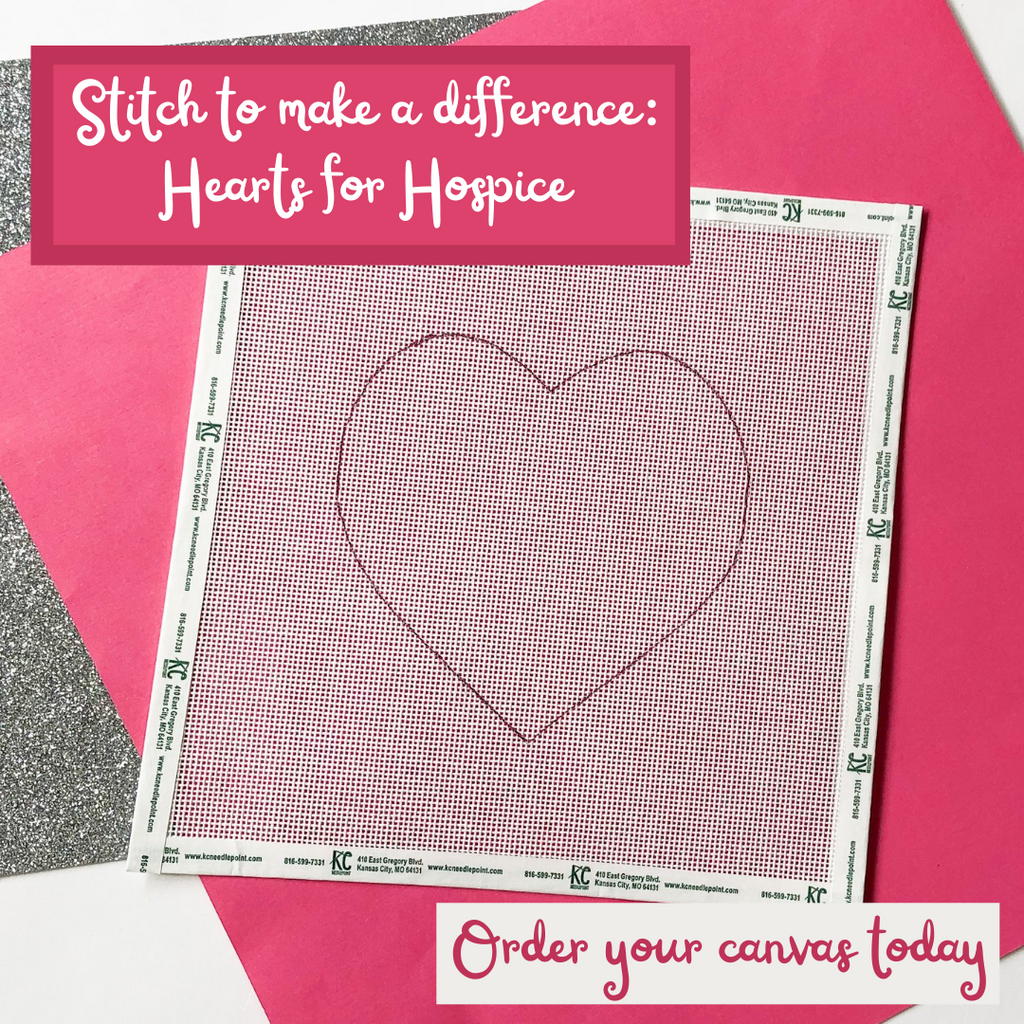Hearts for Hospice Canvas - KC Needlepoint