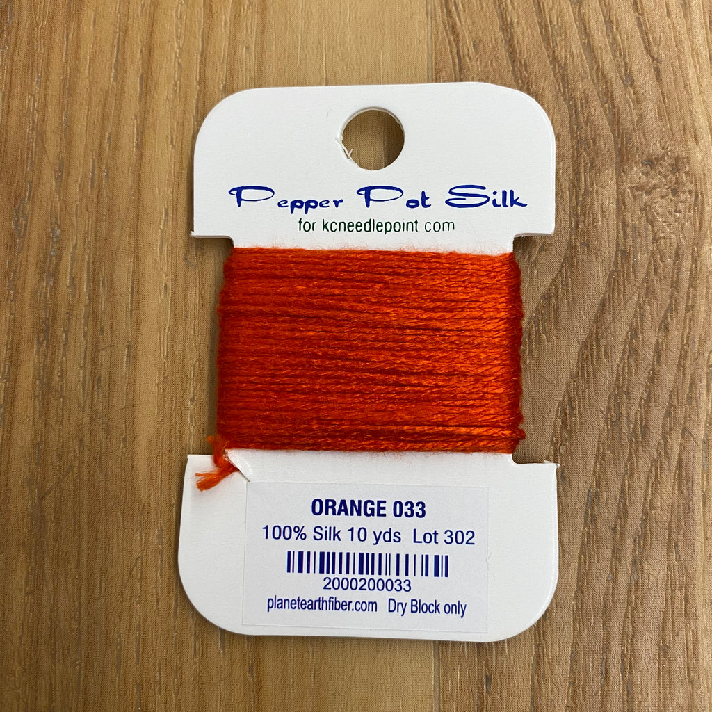 Pepper Pot Silk Card 033 Orange - KC Needlepoint