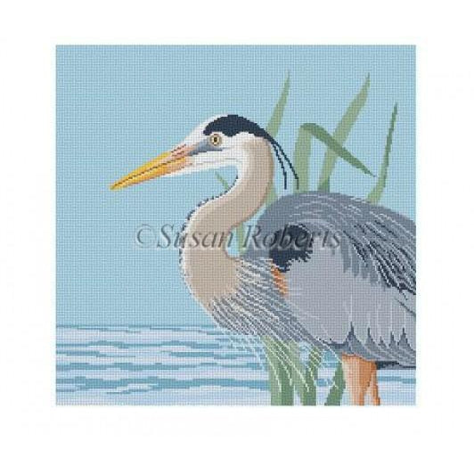 Great Blue Heron Canvas - KC Needlepoint