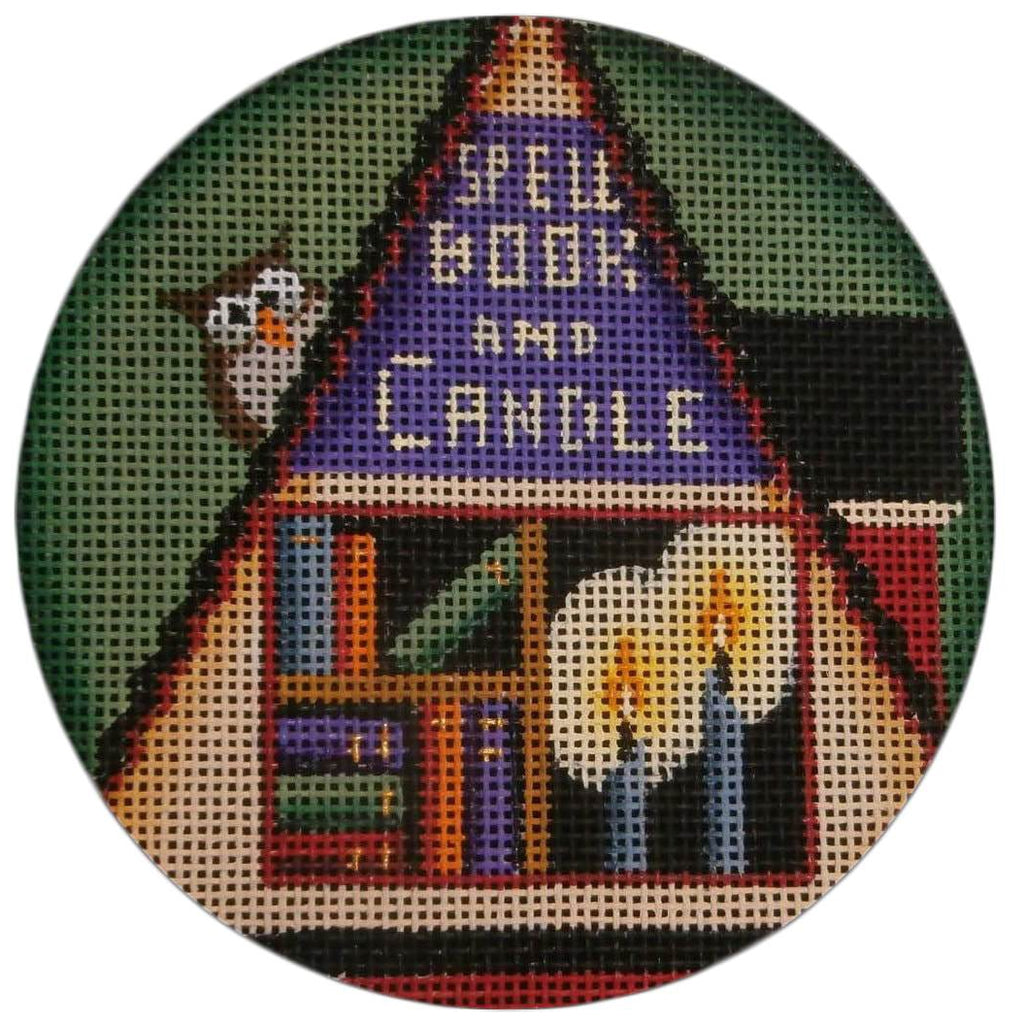 Spell, Book and Candle Round Canvas - KC Needlepoint