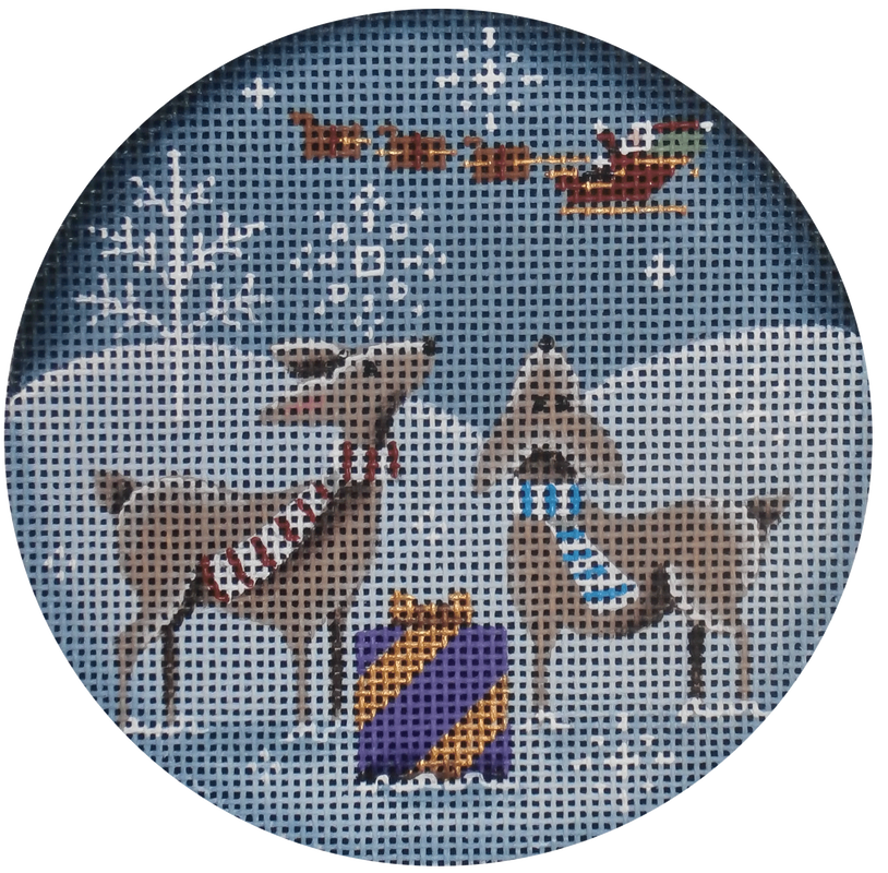 There He Goes Round Canvas - KC Needlepoint
