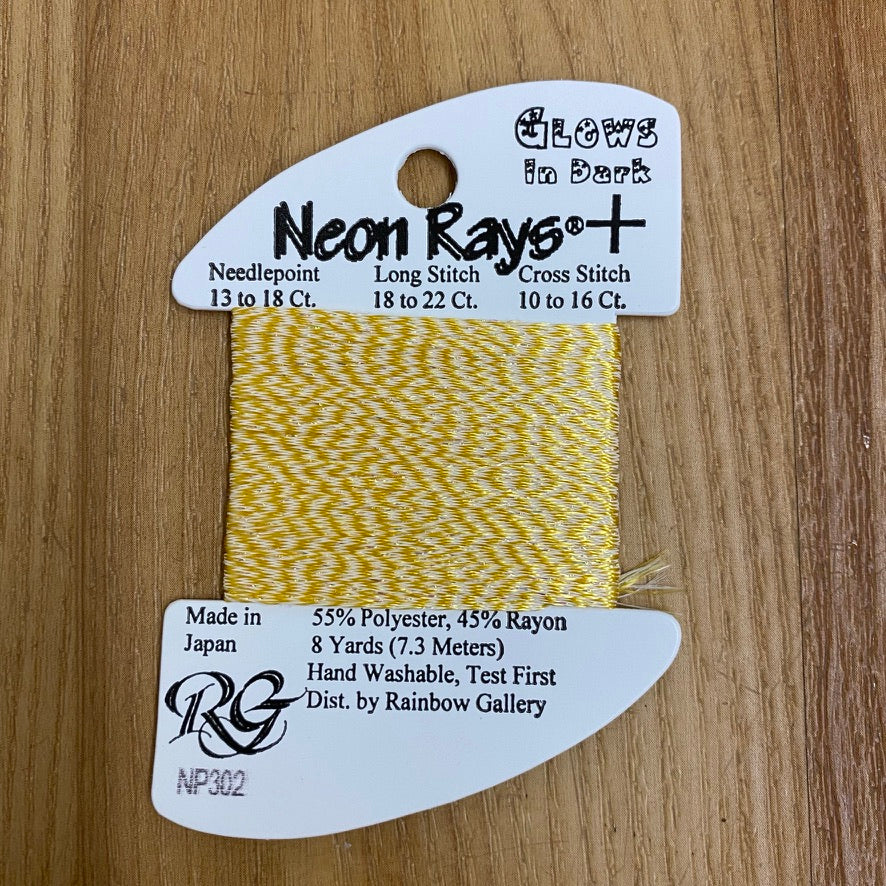 Neon Rays+ NP302 Glow in the Dark Yellow - KC Needlepoint