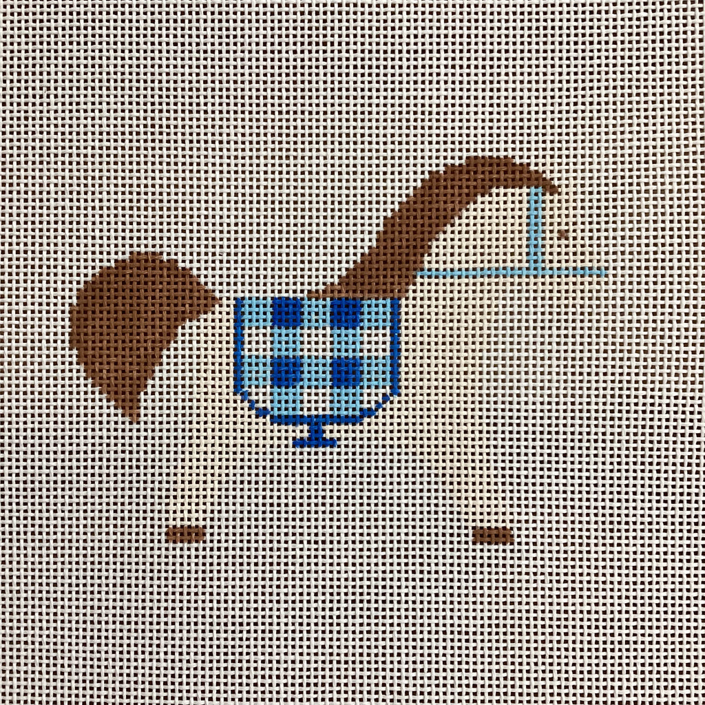 Horse with Blue Gingham Canvas - KC Needlepoint