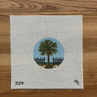 Palmetto Gate Round Canvas - KC Needlepoint