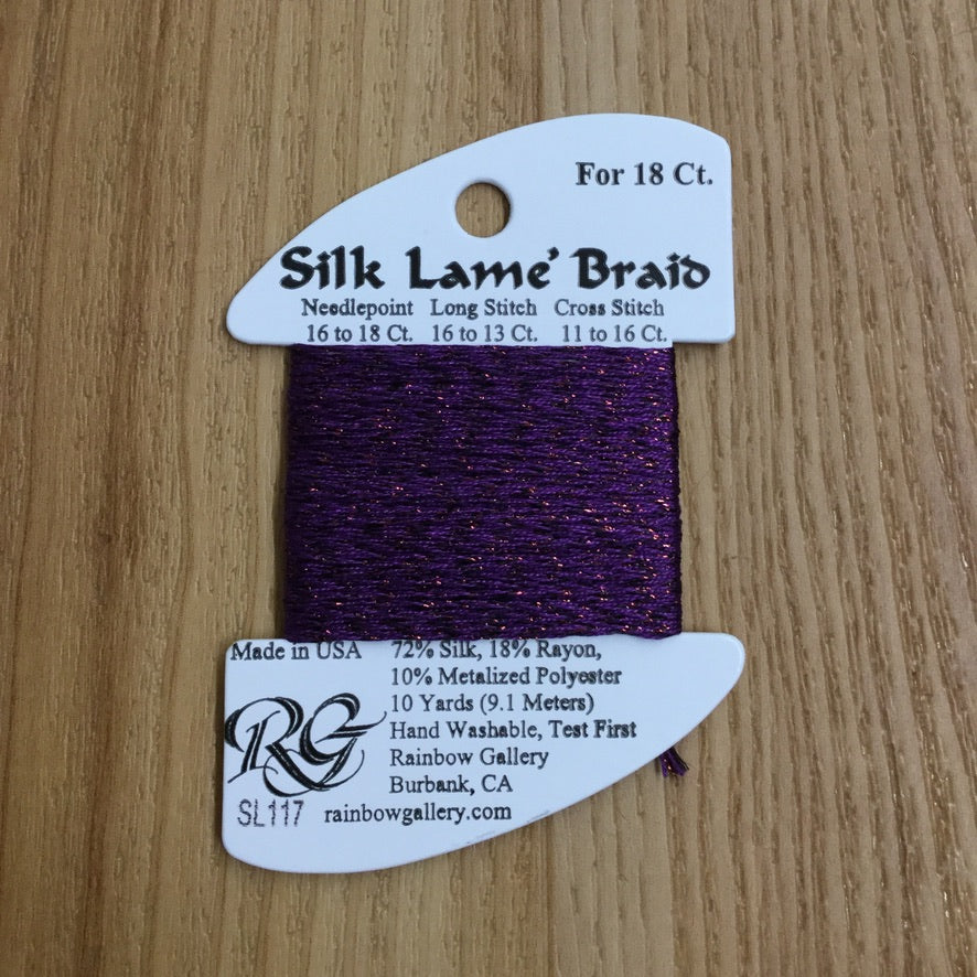 Silk Lamé Braid SL117 Dark Violet - needlepoint