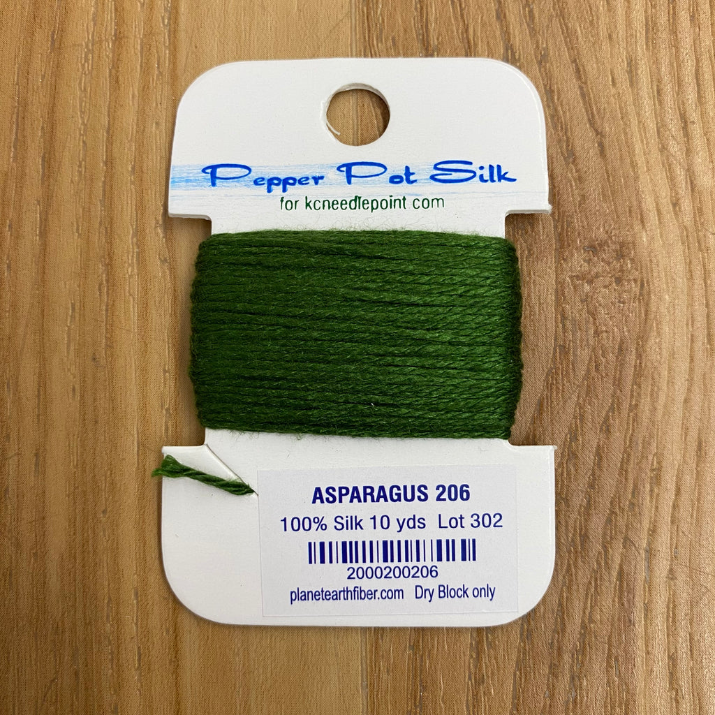 Pepper Pot Silk Card 206 Asparagus - KC Needlepoint