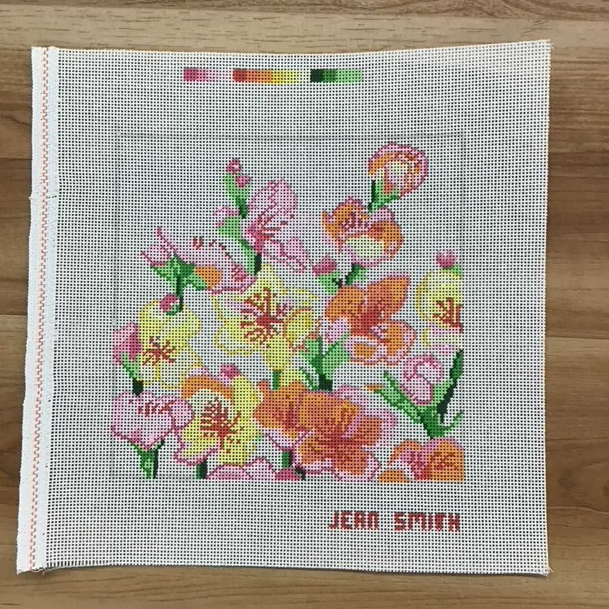 Spring Flowers Needlepoint Canvas - KC Needlepoint