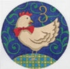 Three French Hens Canvas - needlepoint