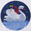 Seven Swans a Swimming Canvas - needlepoint