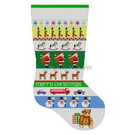 Santa Stripe Stocking Canvas - KC Needlepoint