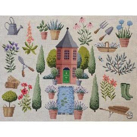 Chelsea Eccentric Garden Canvas - KC Needlepoint