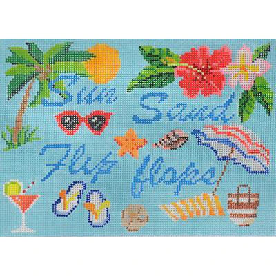 Sun Sand Flip Flops Canvas - KC Needlepoint