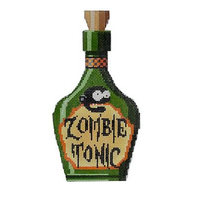 Zombie Tonic Halloween Bottle Canvas - KC Needlepoint