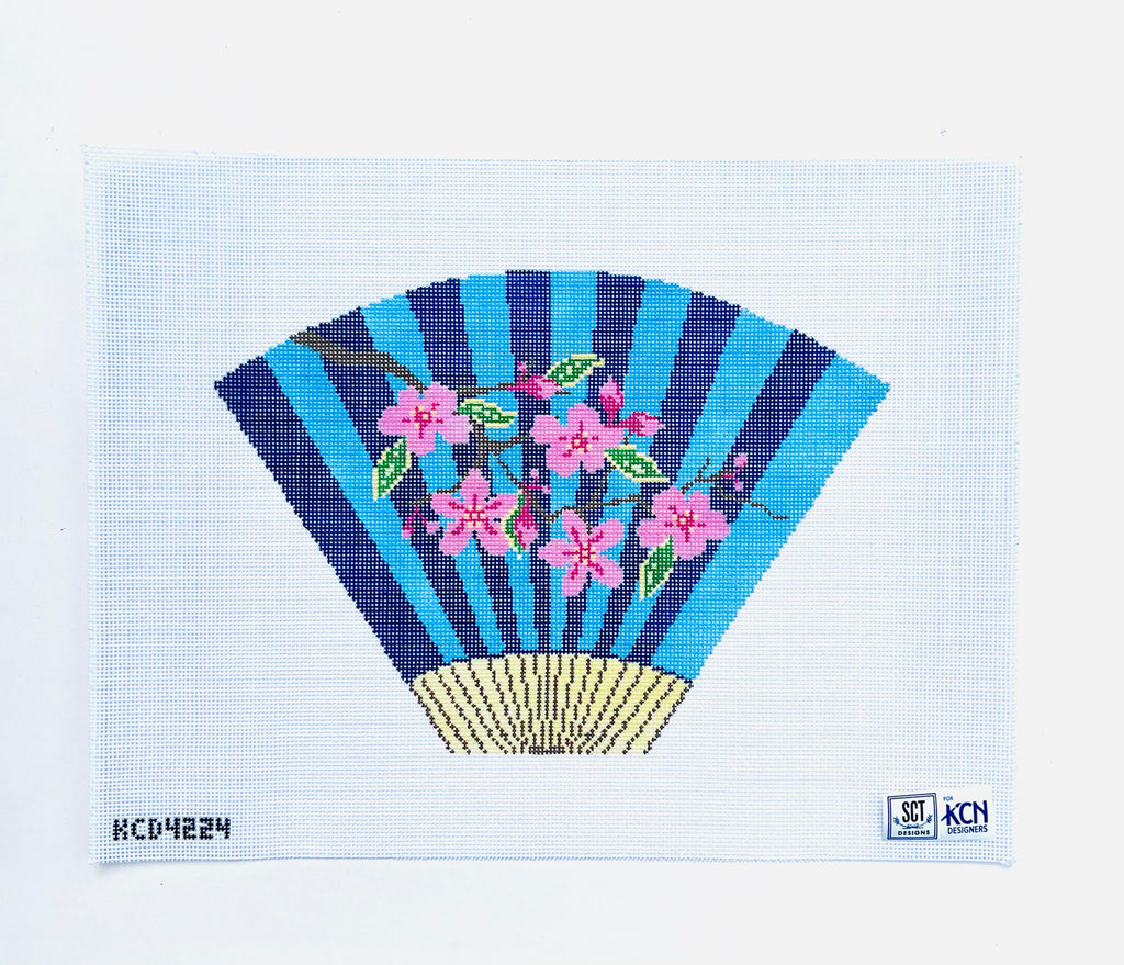 Floral Fan Purse Canvas - KC Needlepoint