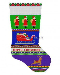Bold Stripe Santa Stocking Canvas - KC Needlepoint