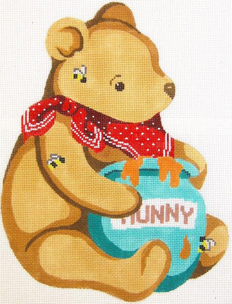 Honey Bear Ornament Canvas - KC Needlepoint