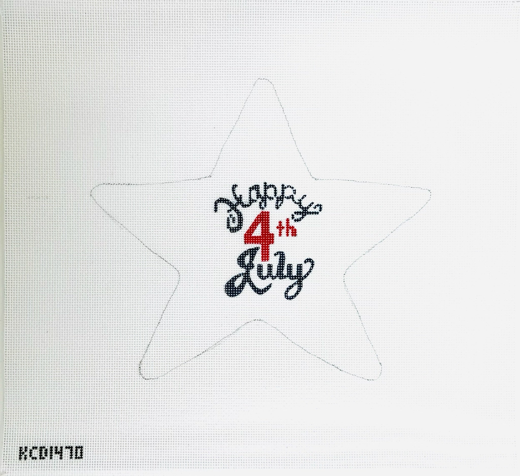 Happy 4th of July Star Canvas - KC Needlepoint